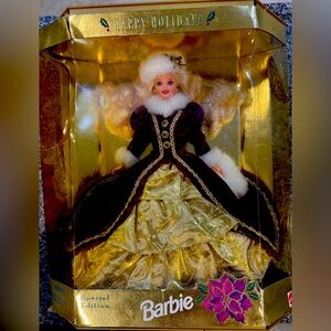Barbie Holiday Edition in Black and Gold Gown